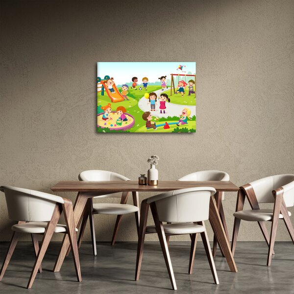 Slika dječje zabave u pješčaniku (70x50 cm)
