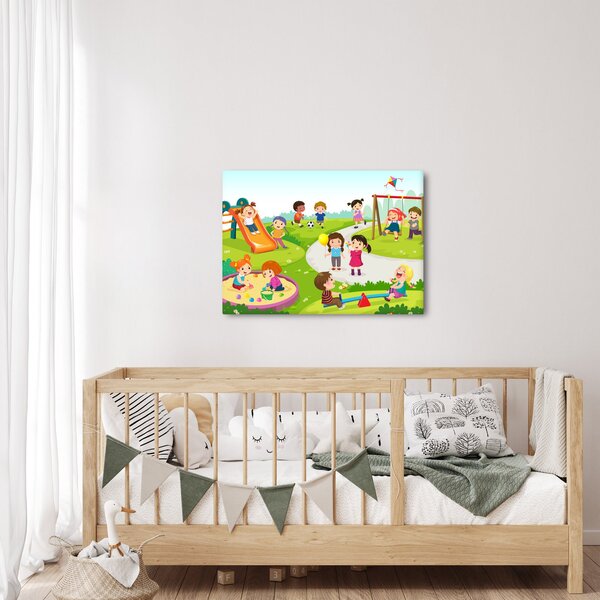 Slika dječje zabave u pješčaniku (70x50 cm)