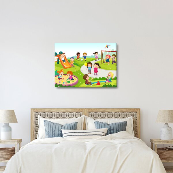 Slika dječje zabave u pješčaniku (70x50 cm)