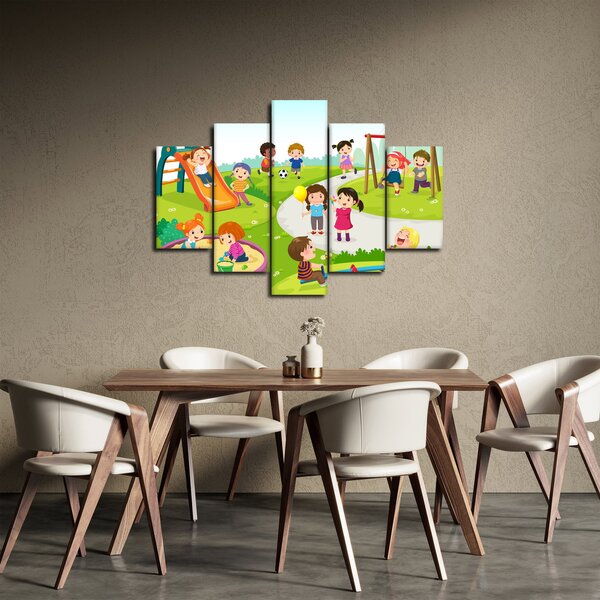 Slika dječje zabave u pješčaniku (150x105 cm)