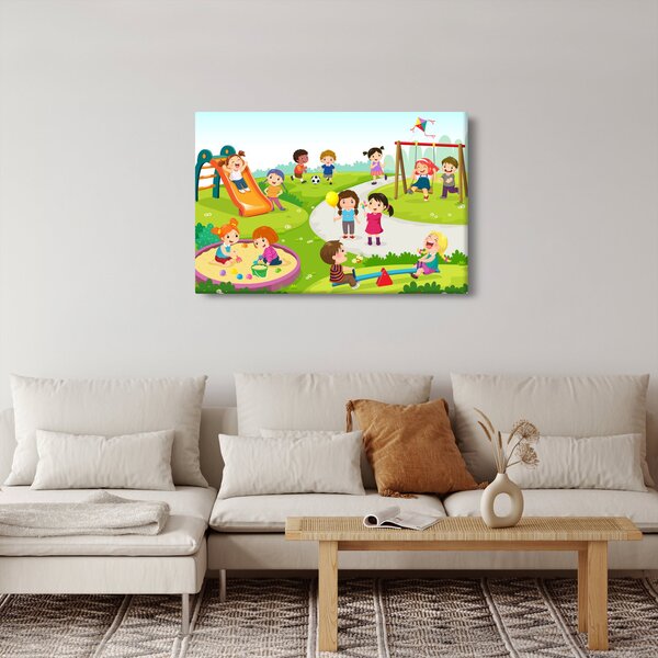 Slika dječje zabave u pješčaniku (90x60 cm)