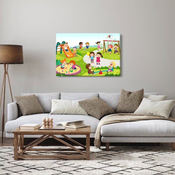 Slika dječje zabave u pješčaniku (90x60 cm)