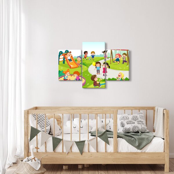 Slika dječje zabave u pješčaniku (90x60 cm)