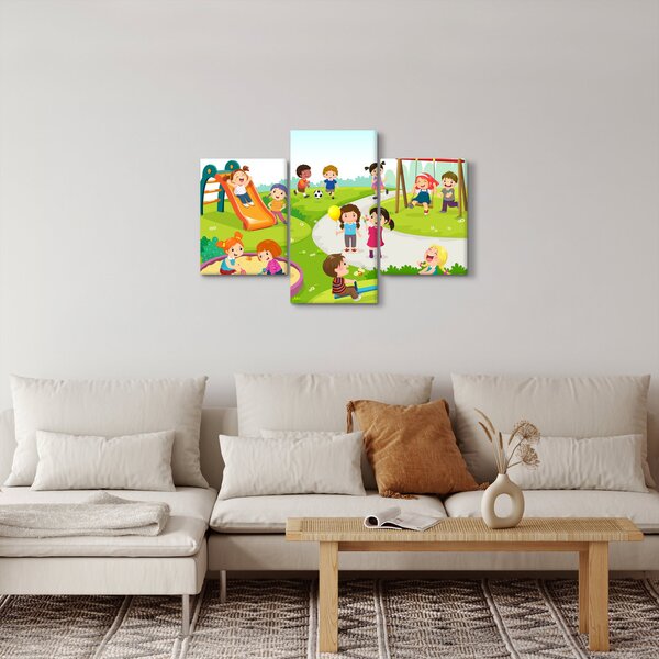 Slika dječje zabave u pješčaniku (90x60 cm)