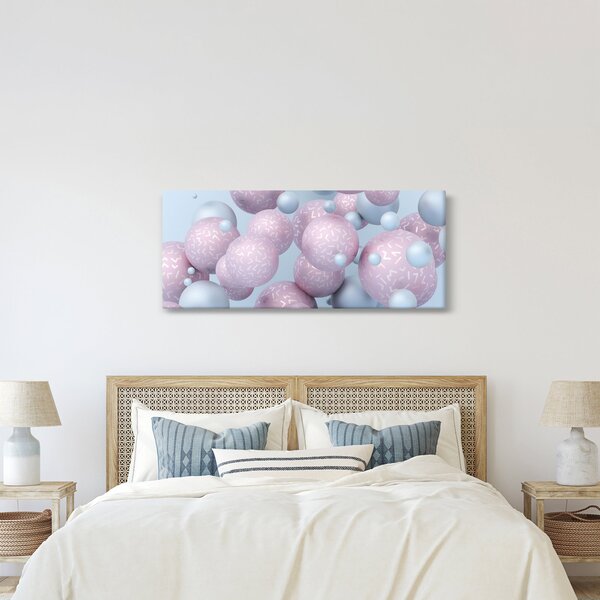 Apstraktna slika - Pastelne kugle (120x50 cm)