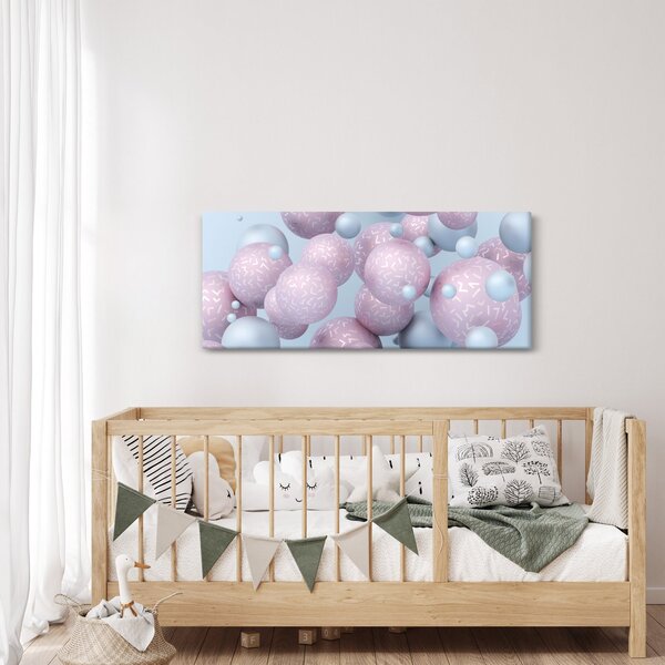 Apstraktna slika - Pastelne kugle (120x50 cm)