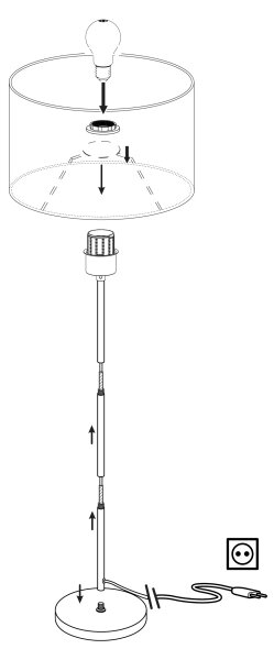 Eglo 95164 - Podna lampa PASTERI 1xE27/60W/230V