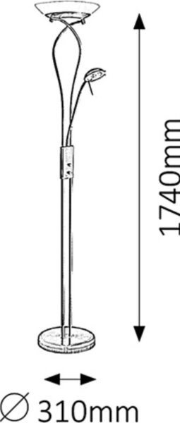 Rabalux 4078 - Zatamnjiva podna lampa GAMMA 1xR7s/230W + 1xG9/40W