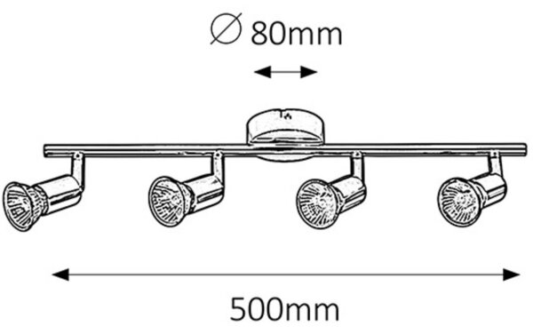 Rabalux 6047 - Stropna svjetiljka NORTON 4xGU10/50W/230V