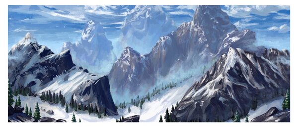 Slika - Naslikane planine (120x50 cm)