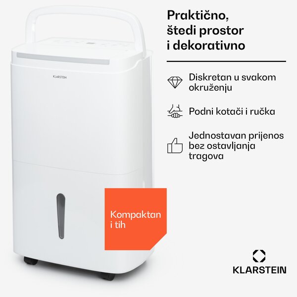 Klarstein DryFy Pro Connect Smart, odvlaživač, WiFi, kompresija, 30l/d, 50-60m², bijeli