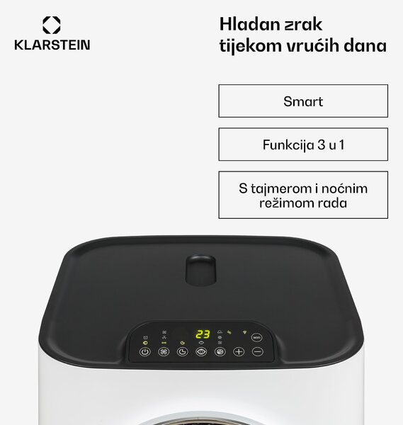 Klarstein Kraftwerk Smart 10K, prijenosna klima, 3 u 1, 10 000 BTU, kontrola aplikacije, bijeli