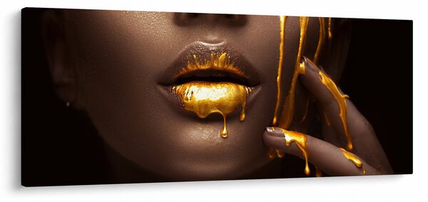 Slika - Žena sa zlatnim usnama (120x50 cm)