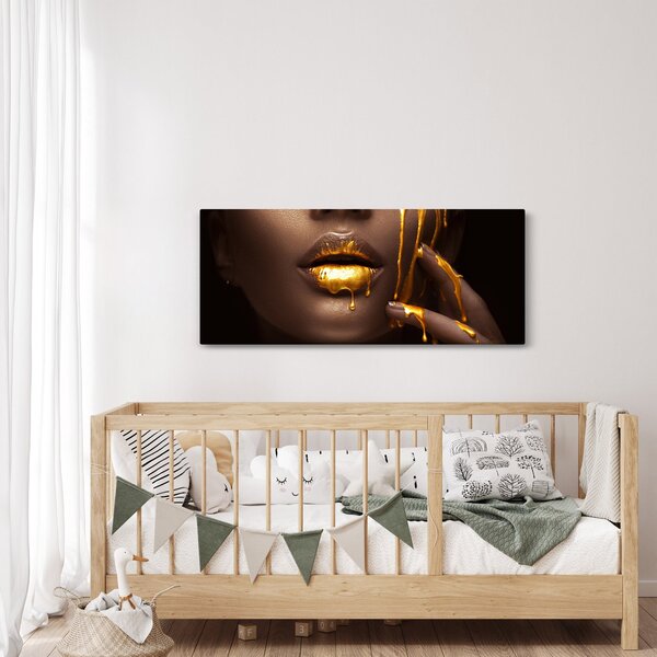 Slika - Žena sa zlatnim usnama (120x50 cm)