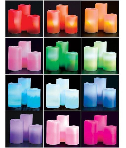 Postavite 3 velike LED svijeće RGB + daljinski upravljač