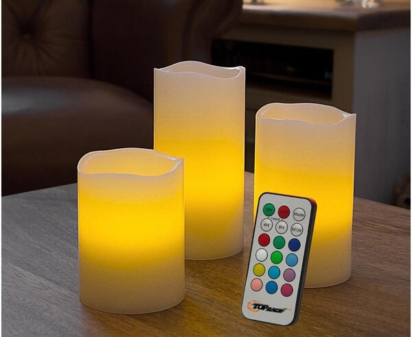 Postavite 3 velike LED svijeće RGB + daljinski upravljač