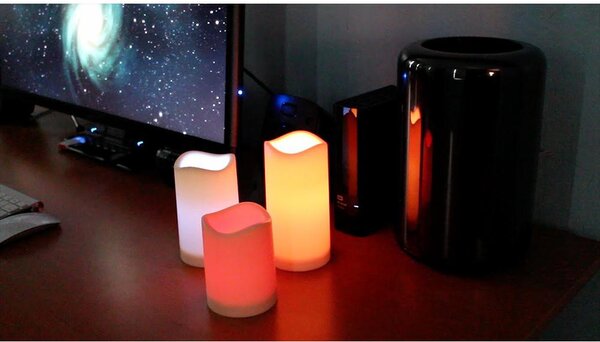 Postavite 3 velike LED svijeće RGB + daljinski upravljač
