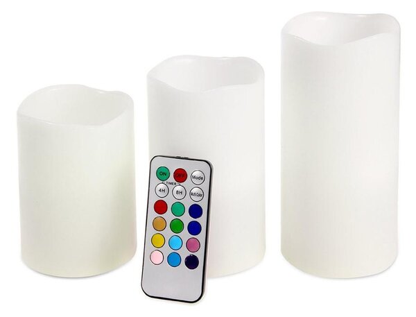 Postavite 3 velike LED svijeće RGB + daljinski upravljač