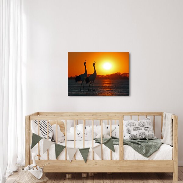Slika ptica u zalasku sunca (70x50 cm)