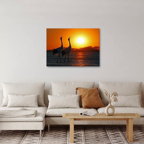 Slika ptica u zalasku sunca (70x50 cm)