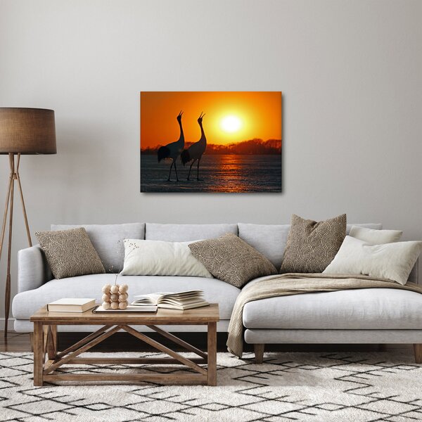 Slika ptica u zalasku sunca (70x50 cm)