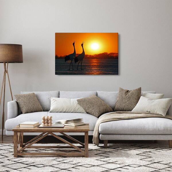Slika ptica u zalasku sunca (90x60 cm)