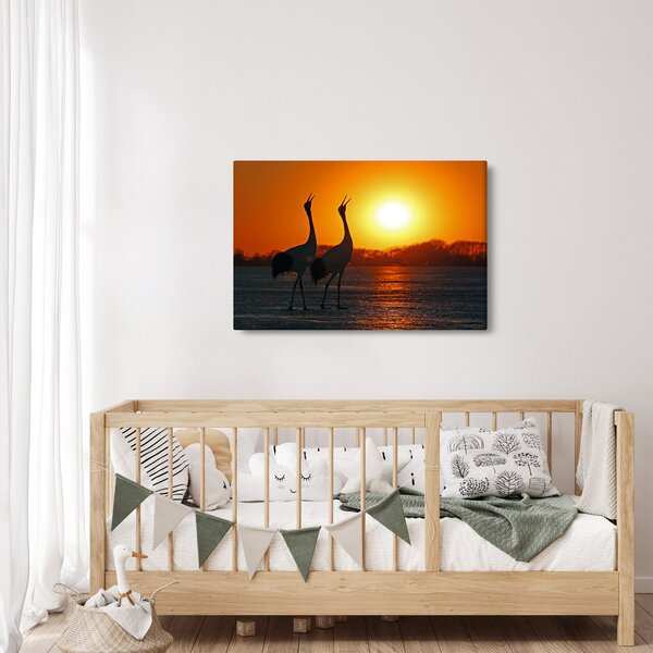 Slika ptica u zalasku sunca (90x60 cm)