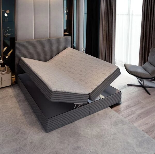 Tapecirani boxspring krevet ISPIRA 140x200 cm krem boje Madrac: Bonell opružni madrac