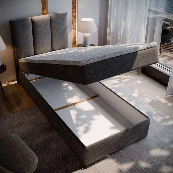 Tapecirani krevet boxspring MERALIS 90x200 cm siva Madrac: Bonell opružni madrac