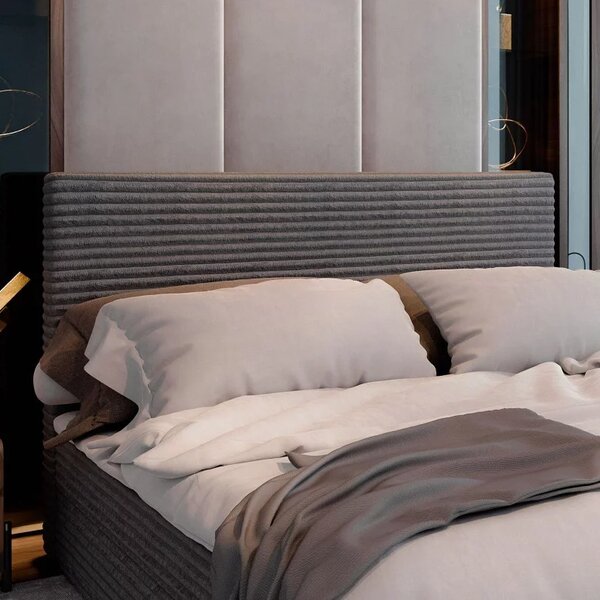Tapecirani boxspring krevet ISPIRA 140x200 cm krem boje Madrac: Bonell opružni madrac