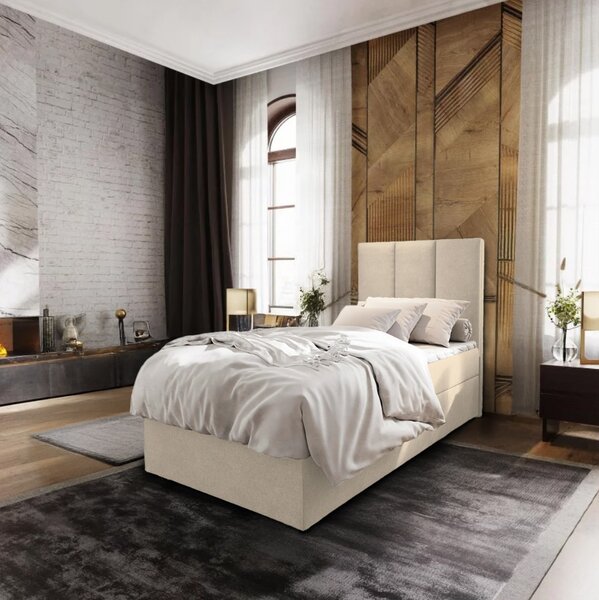 Tapecirani krevet boxspring MERALIS 80x200 cm bež Madrac: Bonell opružni madrac