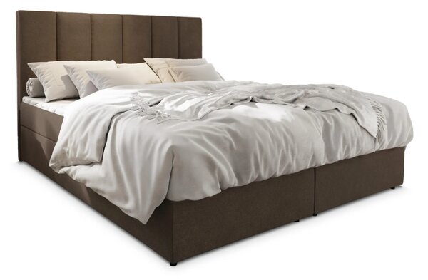 Tapecirani boxspring krevet MERALIS 160x200 cm smeđi Madrac: Bonell opružni madrac