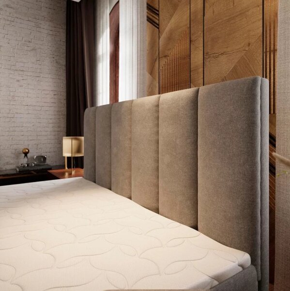 Tapecirani boxspring krevet MERALIS 160x200 cm smeđi Madrac: Bonell opružni madrac
