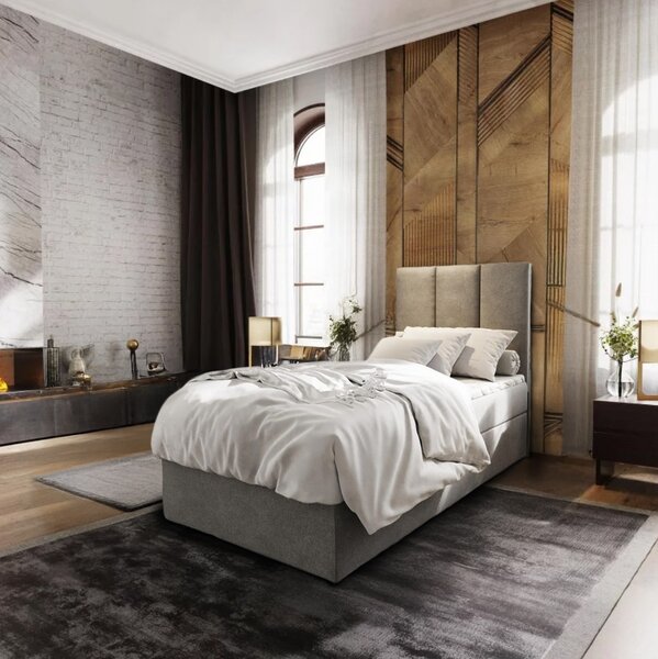 Tapecirani krevet boxspring MERALIS 90x200 cm siva Madrac: Bonell opružni madrac