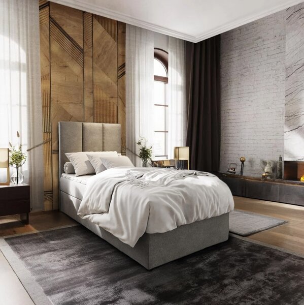 Tapecirani krevet boxspring MERALIS 90x200 cm siva Madrac: Bonell opružni madrac