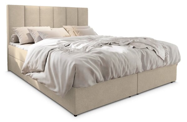 Tapecirani krevet boxspring MERALIS 140x200 cm bež boje Madrac: Bonell opružni madrac