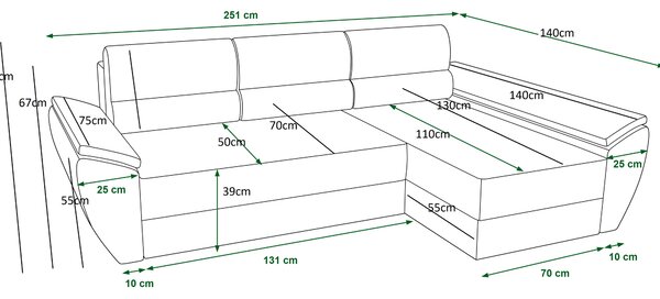 Zondo.hr Kutna garnitura Radiant L3 (žuta) (L). Akcija -20%. 1062245
