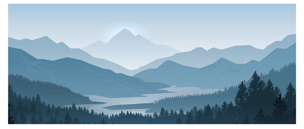 Slika - Planine pogledom grafičara (120x50 cm)