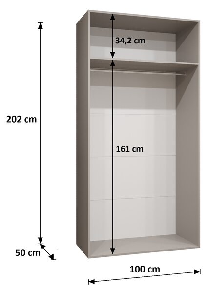 Zondo.hr Ormar za garderobu Alaris 1 100 (kašmir + crna). Akcija -20%. 1144160