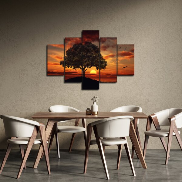 Slika stabla sa zalaskom sunca (150x105 cm)