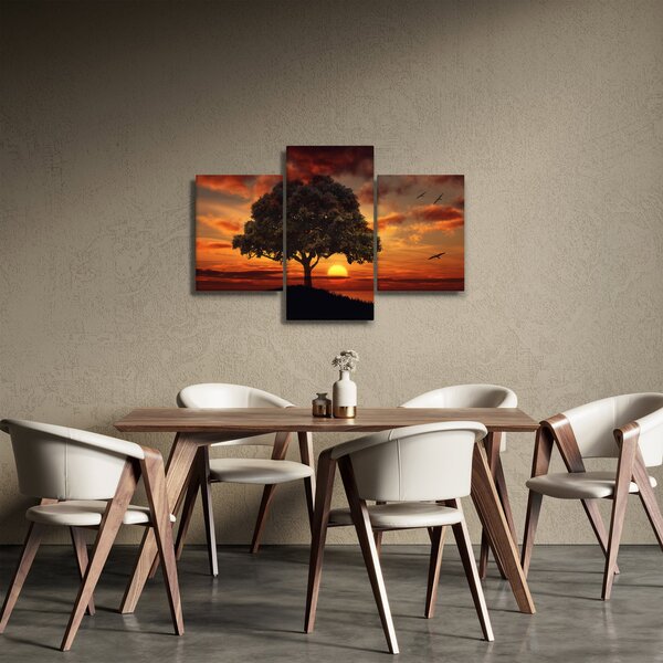 Slika stabla sa zalaskom sunca (90x60 cm)