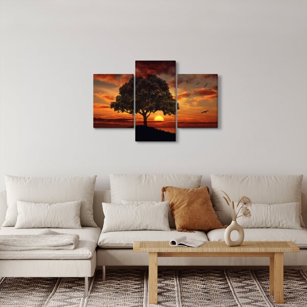 Slika stabla sa zalaskom sunca (90x60 cm)