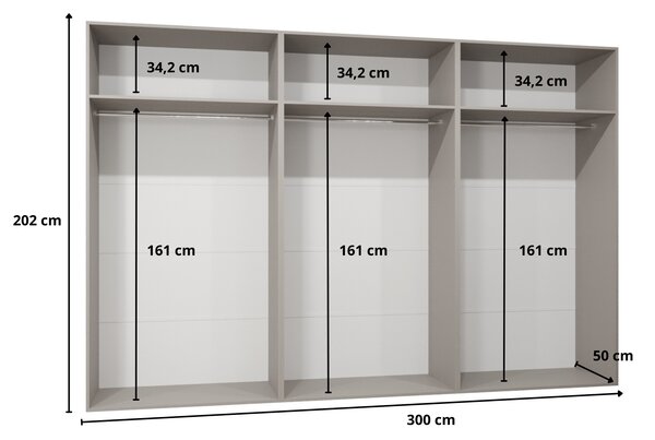 Zondo.hr Ormar za garderobu Alaris 2 300 (kašmir + crna) (s ogledalom). Akcija -20%. 1144205