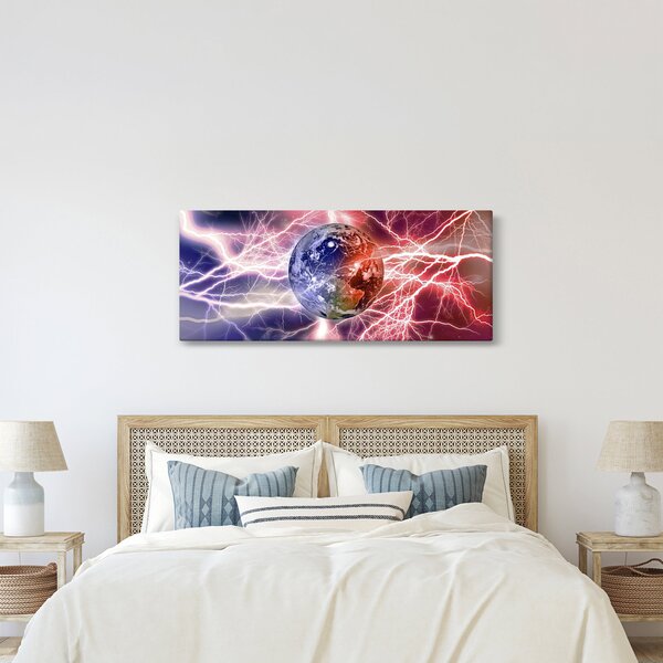 Slika - Zemaljska kugla pod strujom (120x50 cm)