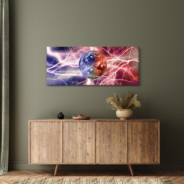 Slika - Zemaljska kugla pod strujom (120x50 cm)