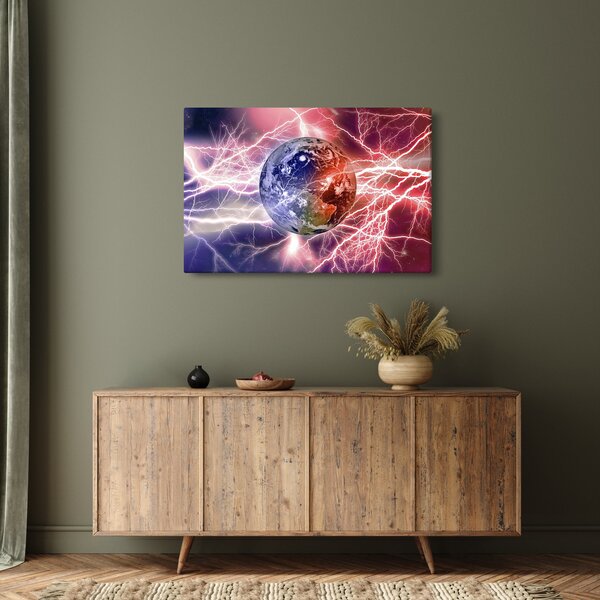 Slika - Zemaljska kugla pod strujom (90x60 cm)