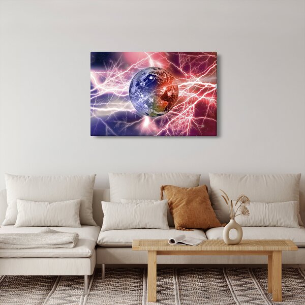 Slika - Zemaljska kugla pod strujom (90x60 cm)