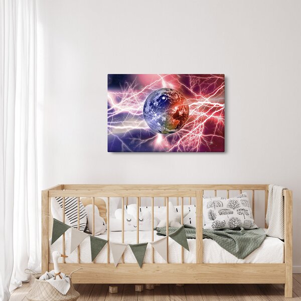 Slika - Zemaljska kugla pod strujom (90x60 cm)