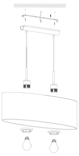 Eglo 99044 - Luster na sajli MASERLO 2xE27/40W/230V