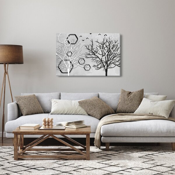 Apstraktna slika s drvećem (90x60 cm)